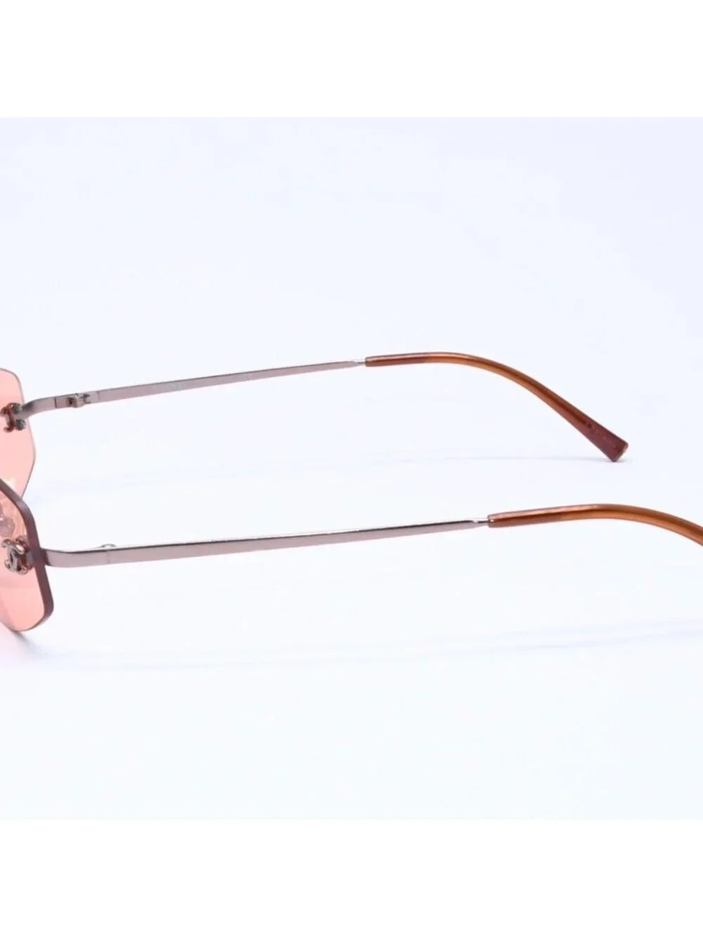 Chanel Sunglasses Eyewear Orange Lens CC Logo Silver